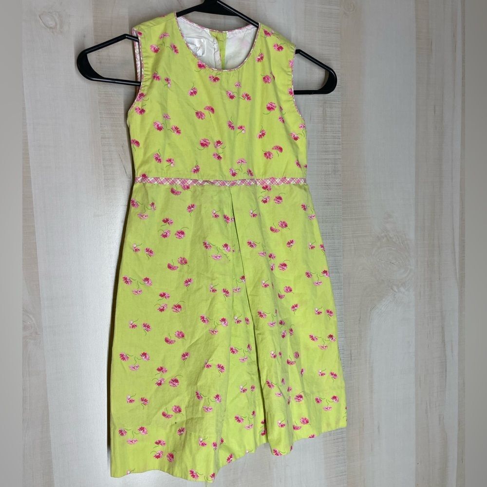 Strasburg girls‎ green and pink floral sleeveless dress, size 5